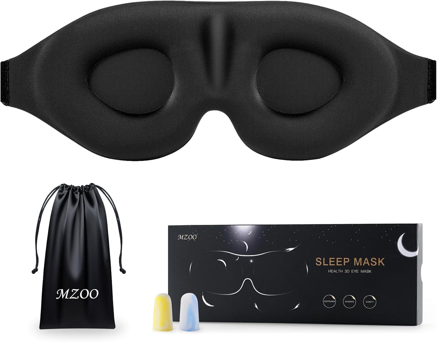 MZOO Luxury Sleep Eye Mask for Side Sleeper, Men & Women